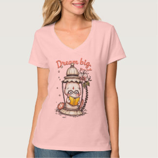 Whimsical Reading Buddha Lantern Design T-Shirt