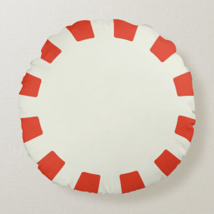 Whimsical Red and White Peppermint Round Cushion