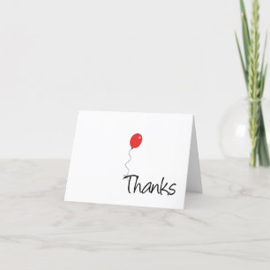 Whimsical Red Balloon Any Occasion  Thank You Card