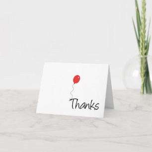 Whimsical Red Balloon Any Occasion  Thank You Card
