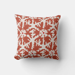 Whimsical Red & Beige Modern Christmas Star Cushion