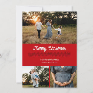 Whimsical Red Christmas Sweater Marks Photo Card