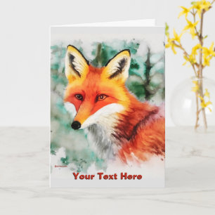 Whimsical Red Fox Card