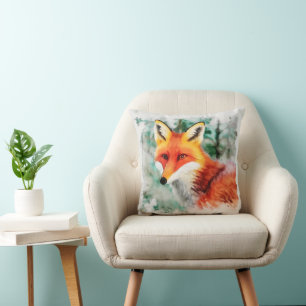 Whimsical Red Fox Cushion