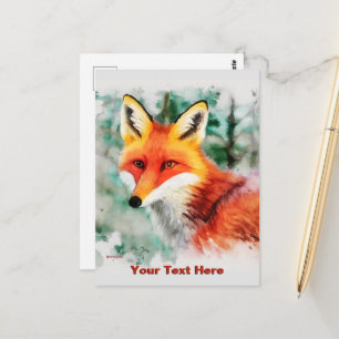 Whimsical Red Fox Postcard