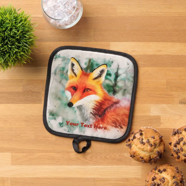 Whimsical Red Fox Pot Holder (Top Down)