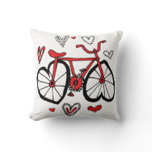Whimsical Red Heart Valentine Bicycle