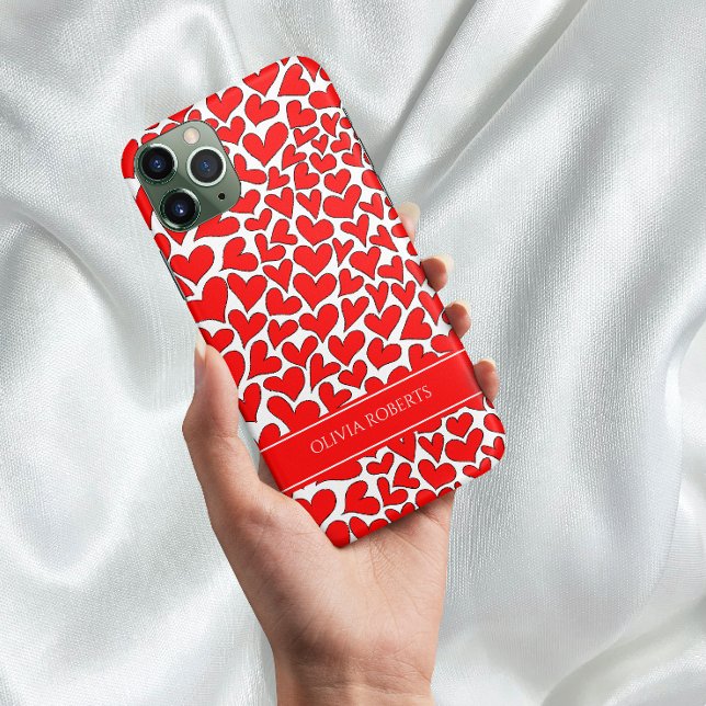Whimsical Red Hearts Valentine's Day Personalised Case-Mate iPhone Case (Creator Uploaded)