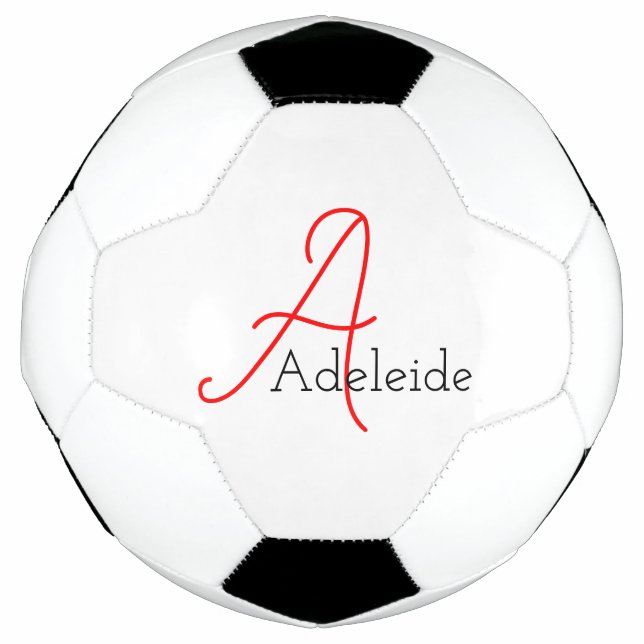 Whimsical Red Monogram Personalised Football (Front)