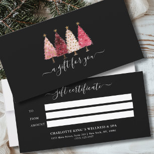 Whimsical Red Pink Black Salon Gift Certificate