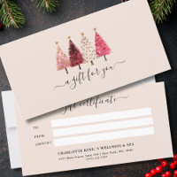 Whimsical Red Pink Blush Beige Gift Certificate