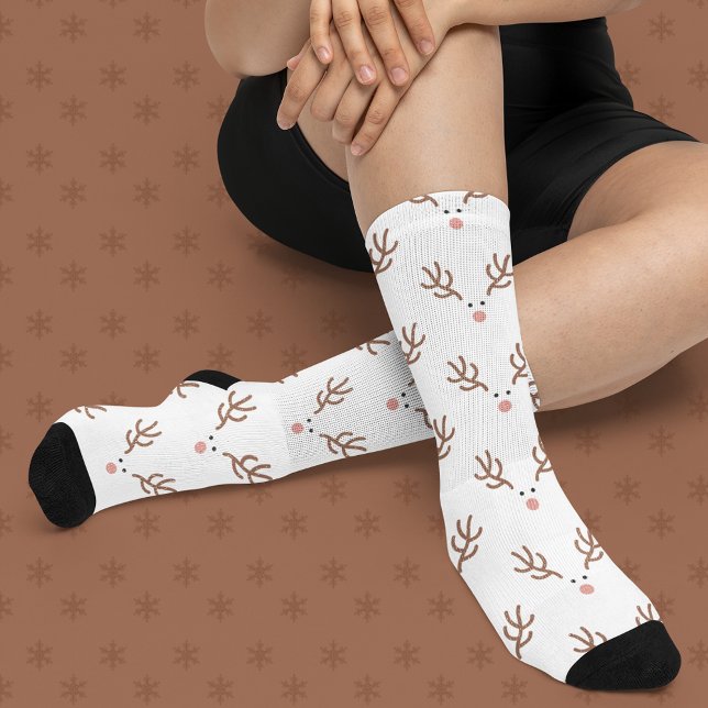 Whimsical Reindeer Boho Pattern  Socks (Creator Uploaded)