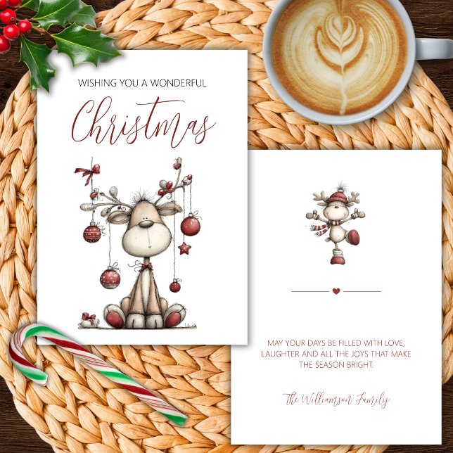 Whimsical Reindeer Christmas Card (Creator Uploaded)