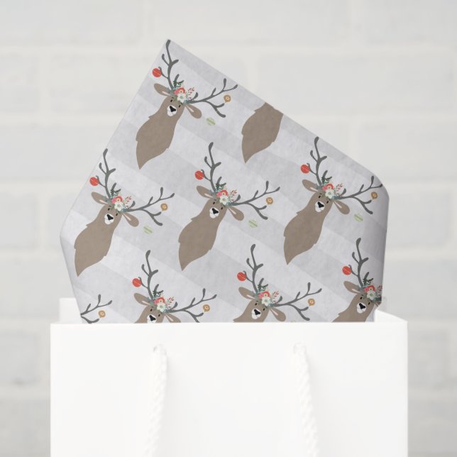 Whimsical Reindeer Christmas Tissue Paper (Gift Bag)