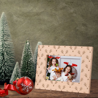 Whimsical Reindeer Pattern Etched Frames