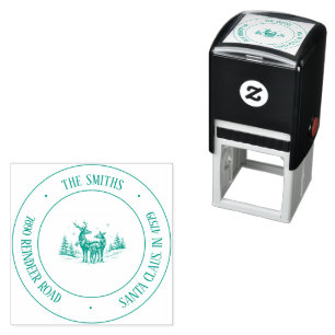 Whimsical Reindeer Return Address Stamp