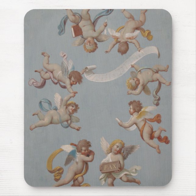 Whimsical Renaissance Cherub Angels Mouse Mat (Front)
