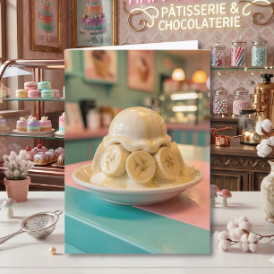 Whimsical Resin Banana Sundae Mom's Birthday   Card