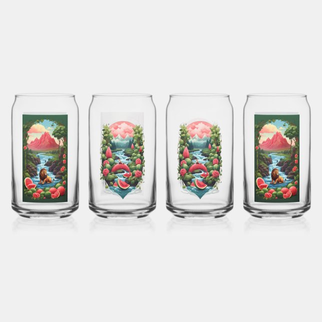 Whimsical Retreat: Watermelon Fox Valley Mug Can Glass (Front)