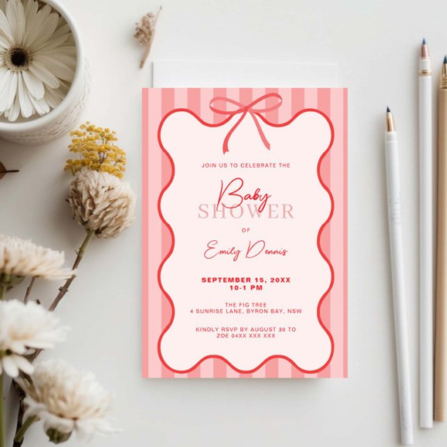 Whimsical Retro Border Baby Shower Invitation (Creator Uploaded)