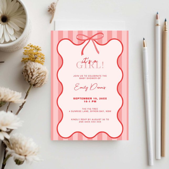 Whimsical Retro Border Baby Shower Invitation (Creator Uploaded)