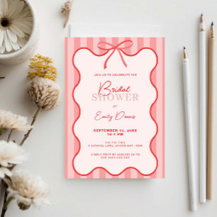 Whimsical Retro Border Bridal Shower Invitation