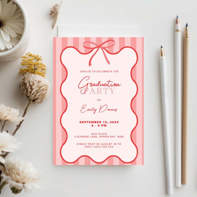 Whimsical Retro Border Grad Party Invitation (Creator Uploaded)