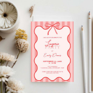 Whimsical Retro Border Lingerie Party Invitation