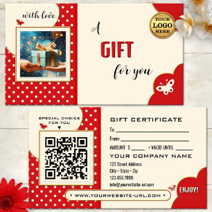 Whimsical Retro Butterfly Photo Gift Card