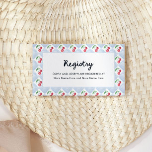 Whimsical Retro Cherries Bridal Shower Registry Enclosure Card