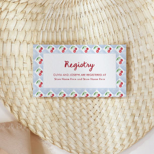 Whimsical Retro Cherries Bridal Shower Registry Enclosure Card