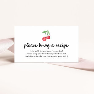 Whimsical Retro Cherries Recipe Request Enclosure Card