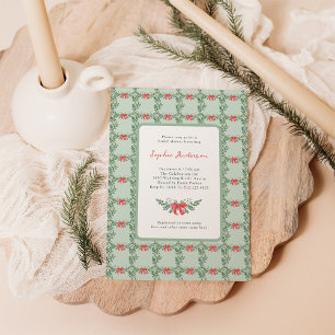 Whimsical Retro Christmas Holiday Bridal Shower Invitation