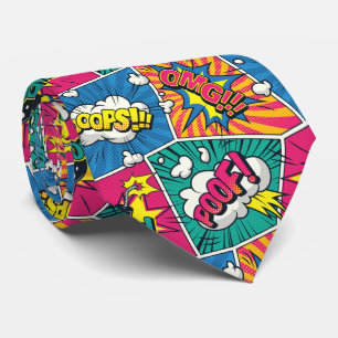 Whimsical Retro Comic Explosion Tie