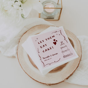 Whimsical Retro Doodle Art   Wedding Napkin