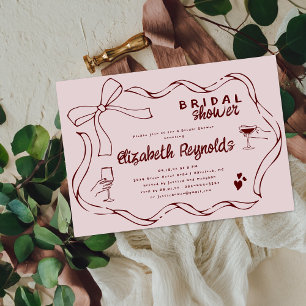 Whimsical Retro Doodle   Bridal Shower Invitation