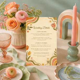 Whimsical Retro Floral Wedding Enclosure Card