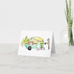 Whimsical Retro Happy Camper Card