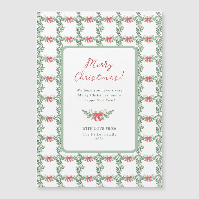 Whimsical Retro | Merry Christmas Magnetic Card (Front)