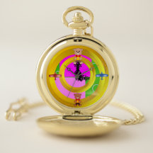Whimsical Retro Toys Teddy Plane Pocket Watch