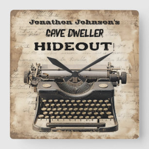 Whimsical Retro Typewriter Wall Clock