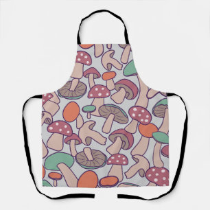 Whimsical Retro Woodland Mushroom Autumn Mycelium Apron