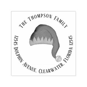 Whimsical Return Address Elf Hat Self-inking Stamp