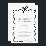 Whimsical Ribbon Bow 18th Birthday Party Invitation<br><div class="desc">This whimsical birthday party invitation features a cute dainty hand drawn bow and simple text. For more advanced customisation of this design,  e.g. changing layout,  font or text size please click the "CUSTOMIZE" button above. Please contact me for any questions!</div>
