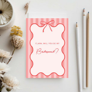 Whimsical Ribbon bridesmaid card