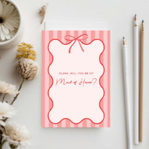 Whimsical Ribbon maid of honour card