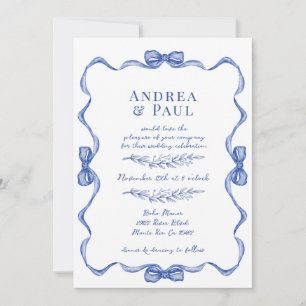 Whimsical Ribbon Sweet Wedding Invitation