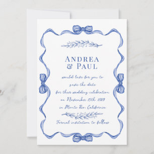 Whimsical Ribbon Sweet Wedding Save The Date