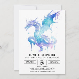 Whimsical Roaring Fun Mediaeval Birthday Invitation