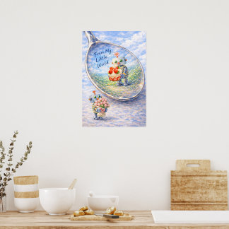 Whimsical Robot Reflection Poster